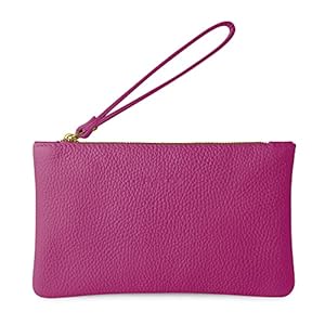 Parubi Kleine Handtasche Minihandtasche aus Weichem Echtleder, Hergestellt in Italien, Clutch mit Kordelzug und Elegantem Reißverschluss Tasche für Frauen und Mädchen (Aura)