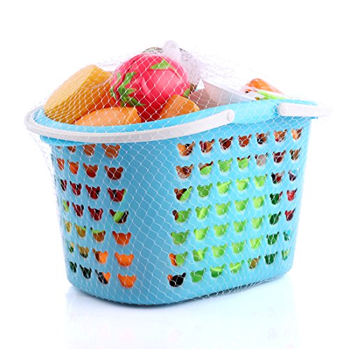 CT-Tribe Einkaufskorb Kinder, 40St Obst und Gemüse zum Schneiden Kinderküchen Zubehör Kaufmannsladen Einkaufskorb… – Bild 8