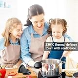 Silicone Oven Mitts Heat Resistant for Air Fryer, Thicken Mini Oven Gloves for Cooking, BBQ, Baking (Black) - Image 2