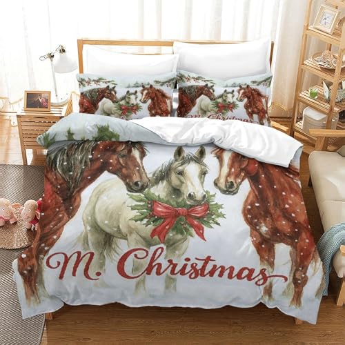 Housse de couette Noël pour lit 260x220cm et décorations de fêtes