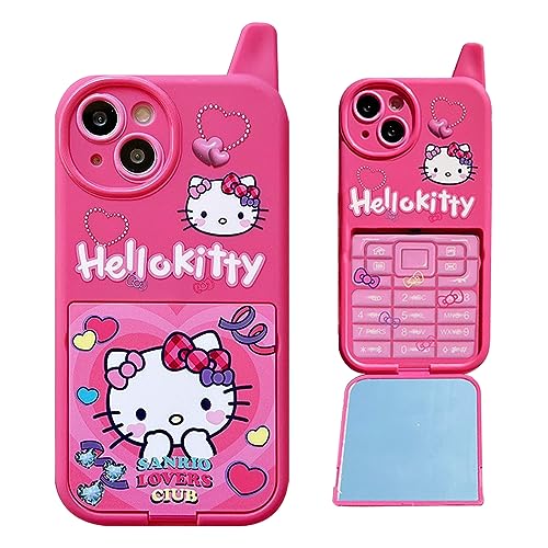 Cartoon Case for iPhone 14 Case, Cute Funny Kawaii Cat Kitty Phone Case 3D Character Soft Silicone Cover Case for Kids Girls and Womens