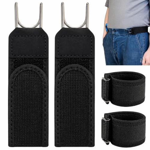 Image of GK ELITE Buckleless Belt Hook for Men & Women, Invisible Elastic Waist Belt with Tactical Metal Hook Fastener, No Buckle Design for Jeans, Trousers, Workwear and Daily Casual Use