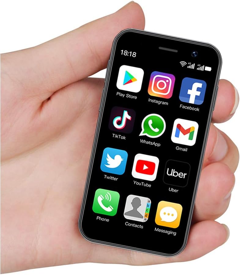 Mini 4G Smartphone Unlocked, 3.0 Inch Dual Sim Quad Core Mini Phone Premium Phone Small Smartphone Student Pocket Cellphone, 2+16GB (Black)