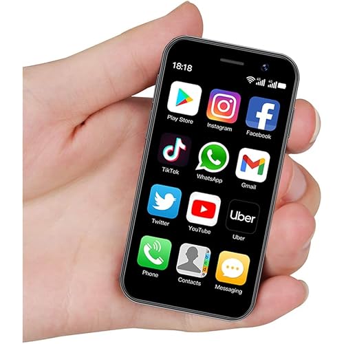 Mini 4G Smartphone Unlocked, 3.0 Inch Dual Sim Quad Core Mini Phone Premium Phone Small Smartphone Student Pocket Cellphone, 2+16GB (Black)