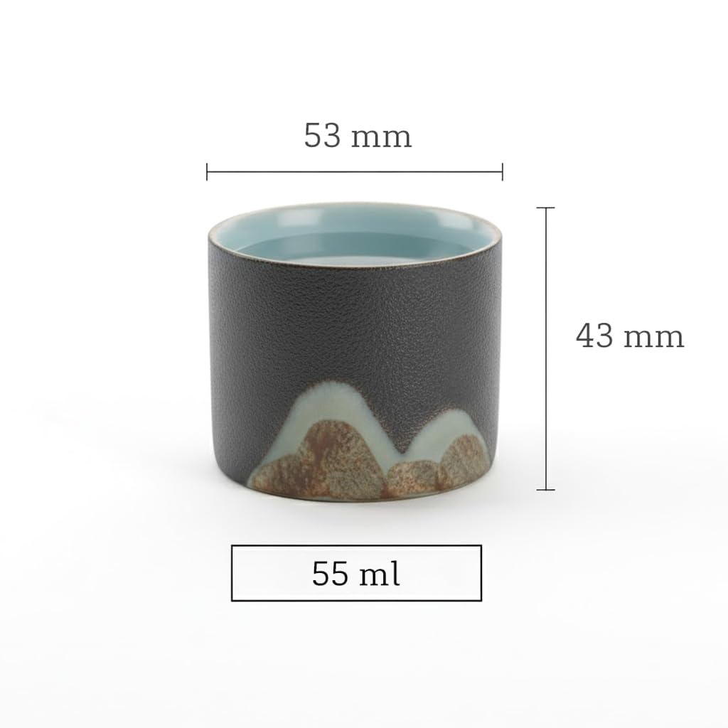Juego de Tazas de Sake Japonés - 6 Unidades Hechas a Mano - Cuencos de Cerámica | Servicio de 55 ml