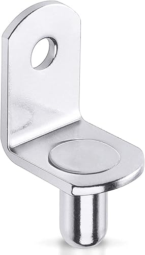 40 clavijas de soporte para estante, clavijas de soporte de estante de 14 pulgadas de diámetro con agujero, clips chapados en níquel en forma de L