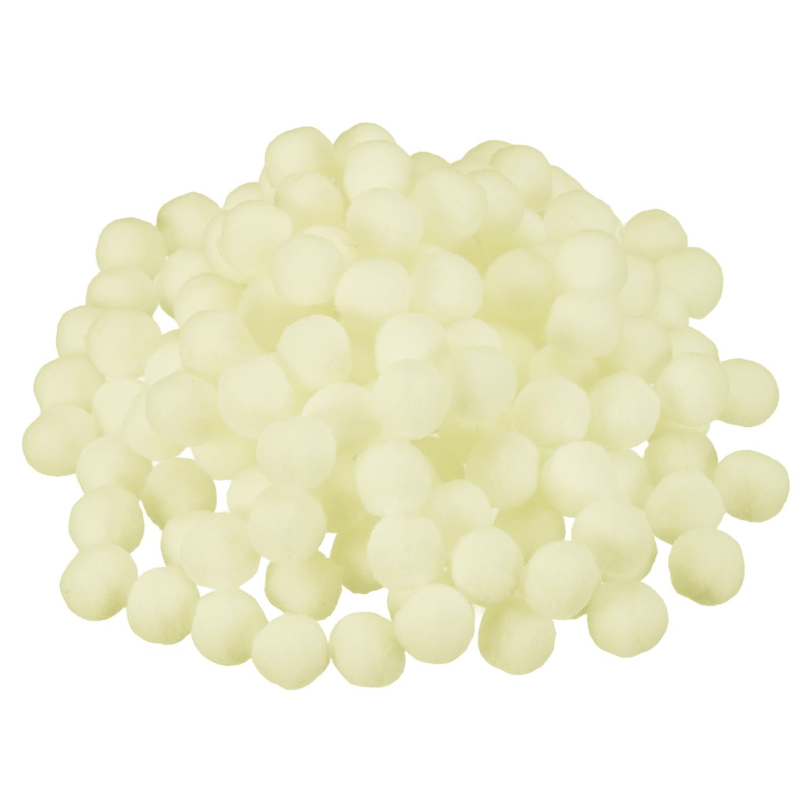 PATIKIL 0.8inch Pom Poms for Crafts, 150Pcs High Elastic Fuzzy Pastel Balls for Art Supplies DIY Creative Craft Material Handicraft Decorations, Beige