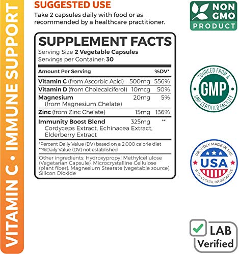 Save $4 (12% Off) - Daily Support: Immune + Joint Health - Immune Support - Vitamin C With Zinc, Vitamin D, Elderberry & Echinacea (Non-Gmo) And Turmeric Curcumin - With Black Pepper Extract 1980Mg #TOP2