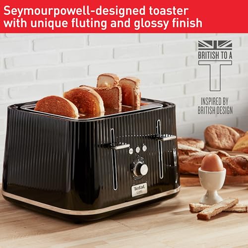 Tefal Loft 4-Slot Toaster, 7 Browning Levels, Defrost, Stop + Reheat Functions, Removable Crumb Tray, High-lift + Self-Centring Racks, 1700W, TT760840, Classic Design in Black - Image 3