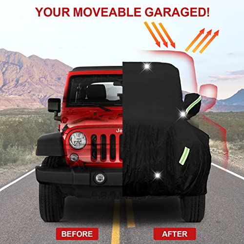 Image of Full Exterior Cover Custom,for Fit 1997-2023 Jeep Wrangler 2 Door JK JL TJ YJ CJ,210T Fabric is Windproof and Waterproof