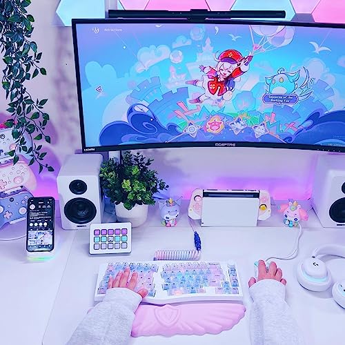 Angel Wings Cloud Keyboard Wrist Rest, Soft Leather Memory Foam Wrist Support/Cushion For Cool Typing, Ergonomic Kwaii Wing Computer Palm Rest For Pc Gaming/Office/Laptop/Hand Pad/Cute Desk/Mac(White) #TOP5