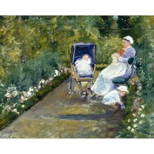 Poster Cassatt Enfants dans le jardin affiche impressionniste 76,2 x 101,6 cm