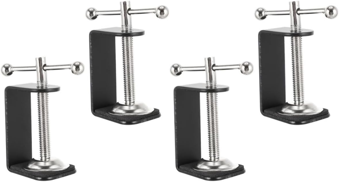 4 Pack Metal Base Desk Clamp, Universal Desktop Mount for Table Fixing