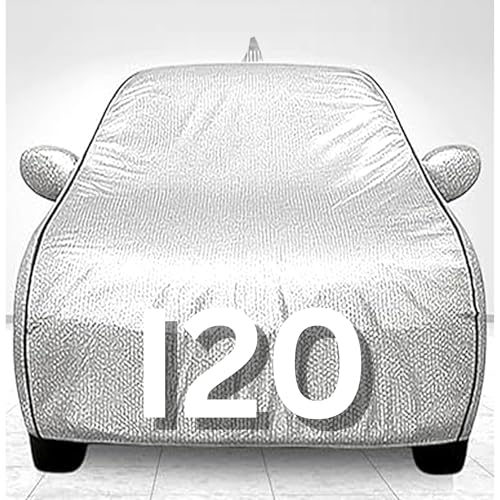 Image of 100% Waterproof Car Cover for i20 UV Protection, Dustproof, Windproof | Custom Fit with Mirror Pockets, Belt & Buckle | All Weather Outdoor Body Cover(Silver)