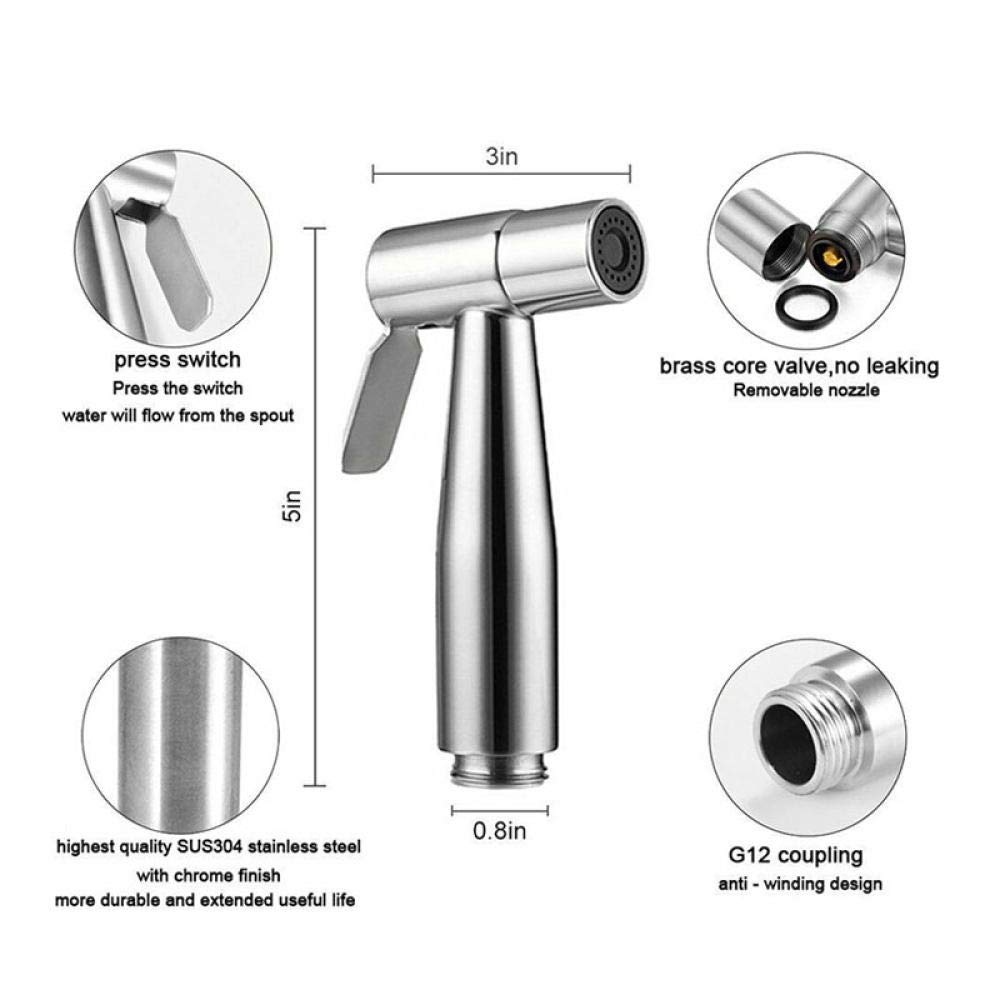 Roestvrij staal Toilet Bidet Tap Jet Set Handdouche Badkamer Sproeier Hygiënische Douche Spuitpistool Home Badkamer Bidet Kraan, b