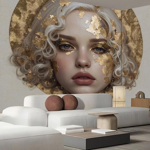 Fresque murale salon pour masquer les murs blancs et agrandir l'espace