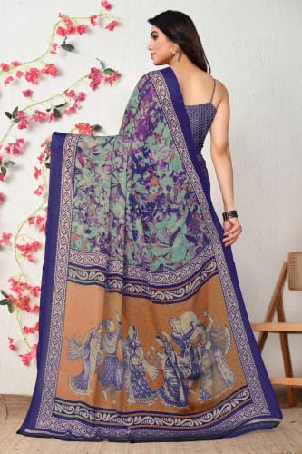 Image of MIRCHI FASHION Women Saree Ethnic Motif Print Chiffon | Breathable Lightweight Plain Weave Sari for Office and Daily Use (Available in 20 Designs)