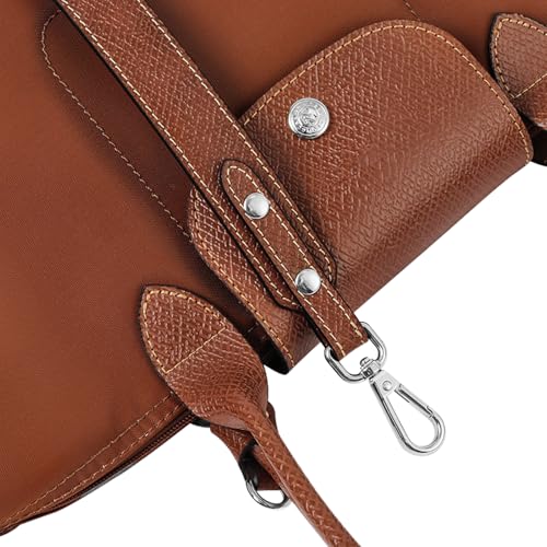 Image of Bag Leather Strap Replacement Adjustable Crossbody Shoulder Straps for Small Medium Large Pouch, No Damage Conversion Kits Accessories(Small Medium Large -Brown-Silver)