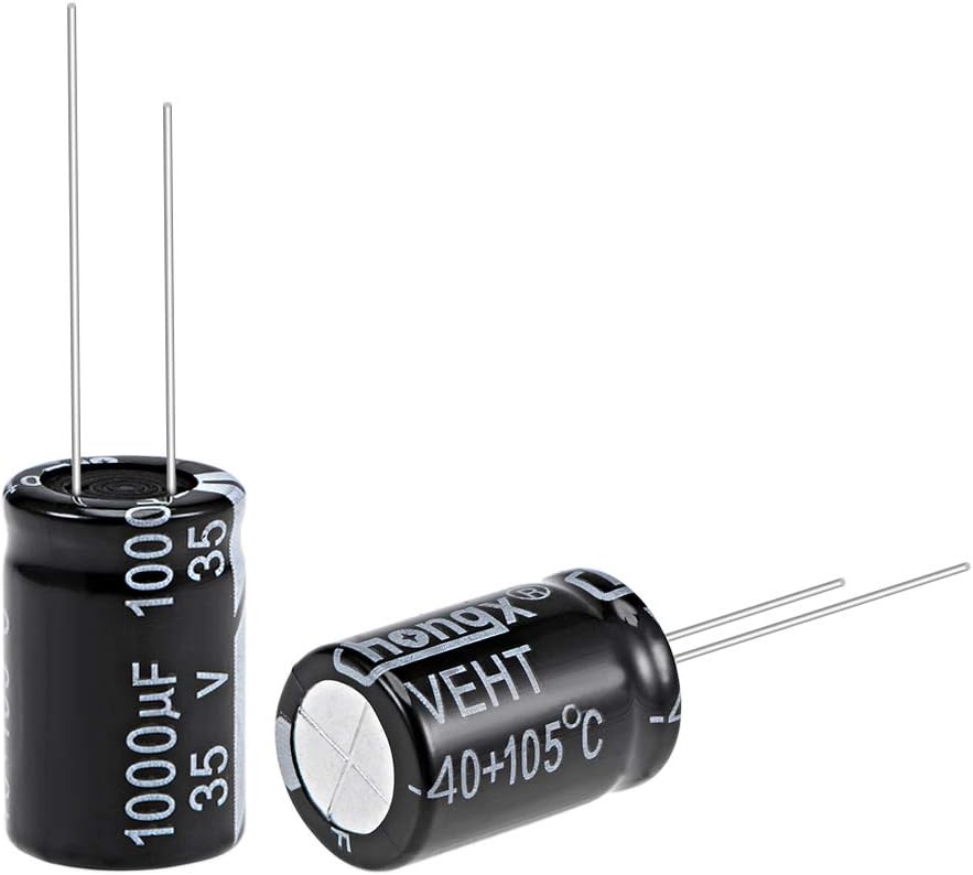 uxcell 1000uF 35V 12.5x20mm Electrolytic Capacitor, Radial Leads Aluminum Capacitors for TV, LCD Monitor, VCD, 10Pcs