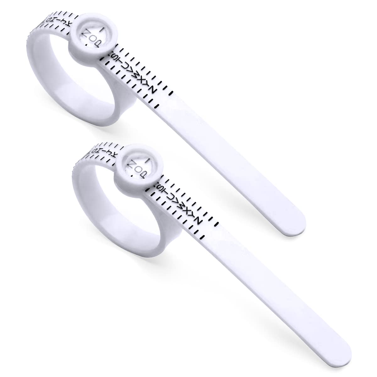 MMDOCO 2PCS Ring Sizer Measuring Tool,UK Size Reusable Finger Size Measuring Set with Magnifying Glass,Measuring Tool Belt for Measuring Wedding Rings Proposal Rings, Plastic
