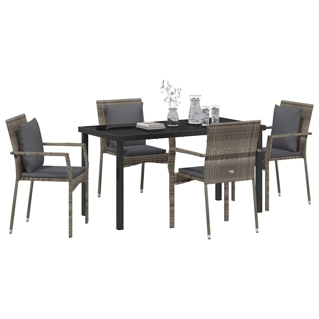 Ensemble de salle à manger pour jardin léger et robuste avec chaises rembourrées