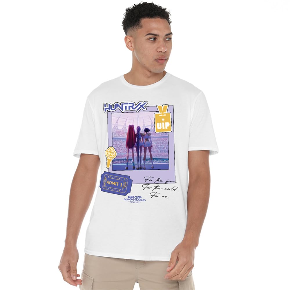 Kpop Demon Hunters Huntrix Golden Tour Ticket Unisex T Shirt, White, XX-Large