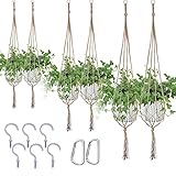 【Platzsparend】Hängende Körbe unterschiedlicher Größe können in Blumentöpfe unterschiedlicher Form und Größe gestellt werden. Verlängern Sie einfach die 4 Beinlinien und stellen Sie den Blumentopf in die Mitte des Gelenks, damit Sie viel Platz sparen und jeden Innen- / Außeneckenraum verschönern und dekorieren können.