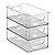 Set Of 6 Refrigerator Organizer Bins - Stackable Fridge Organizers with Cutout Handles for Freezer, Kitchen, Countertops, Cabinets - Clear Plastic Pantry Food Storage Rack