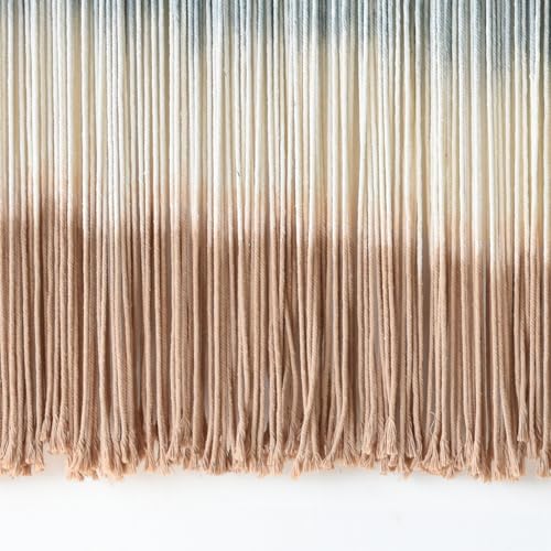 Image of IOWER Large Macrame Wall Hanging Dip Dye Craftsmanship Fiber Yarn Wall Art Boho Wall Decor Home Decor 57''W x 35''L