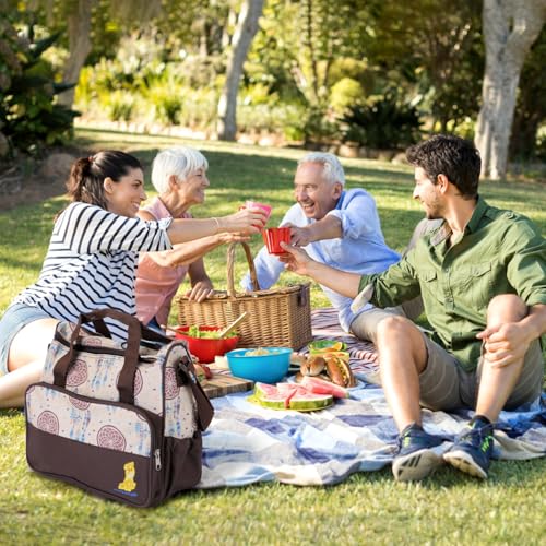 Image of Moclever 5Pcs Baby Nappy Diaper Bags Set-Baby Bags for Mom,Waterproof Maternity Bags with Bottle Bag,Food Bag&Changing Pad For Mom Dad