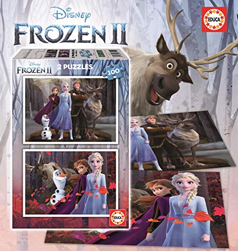 Educa - Kinderpuzzle Die Eiskönigin 2 | 2x100 Teile Puzzleset | Anna, ELSA, Kinderpuzzle Disney Frozen II | ab 6 Jahren (18111) – Ansicht 3