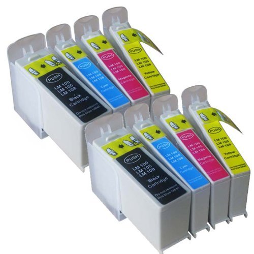 8u00a0Unidades Cartuchos de tinta (2u00a0juegos completos) Lexmark 100u00a0105u00a0lexmark-100/lexmark105u00a0Lexmark 108u00a0u0096u00a0Cartucho de COMPATIBLES con Lexmark Impact S305u00a0Interpret S405u00a0Intuition S505, Interact S605, Prospect Pro205u00a0Pro703u00a0Prevail Pro705u00a0Pro706u00a0Pro803u00a0Prestige Pro805u00a0Pinnacle Pro901u00a0Pro903u00a0Pro904u00a0Platinum Pro905u00a0Impresoras