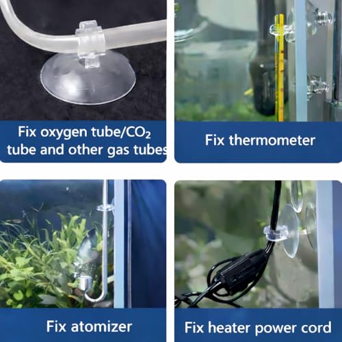 Image of VAYINATO Transparent Airline Oxygen Tube Suction Cup Holder for Aquarium Fish Tank (Model A) (Pack of 20) by Petzlifeworld