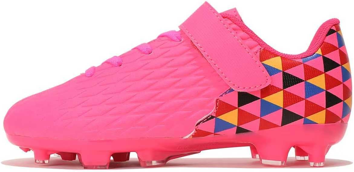 Soccer Cleats for Kids & Youth | Lightweight Football Shoes for Firm Ground | Durable Girls & Boys Soccer Cleats with Non-Slip Sole | Comfortable Soccer Boots | Unisex Size 11-6