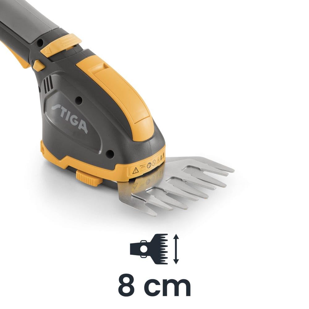 STIGA SGM 102 AE - Akku-Multitool mit 10,8 V Akku - 11 cm Grasschere & 18 cm Strauchschere - 2,5 Ah Akku & Ladegerät - Ergonomischer Drehgriff - Inklusive Transporttasche