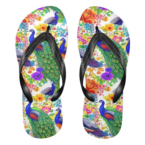 STAYTOP Colorful Peacocks Flip Flops Sandals of Men's & Women's,Sandals Beach Slippers Shower Slides