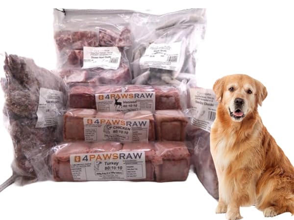 4PAWSRAW Premium Frozen Raw Dog Food Pancreatitis Raw Diet for Dogs Raw Mixed Meat Mince – 14kg