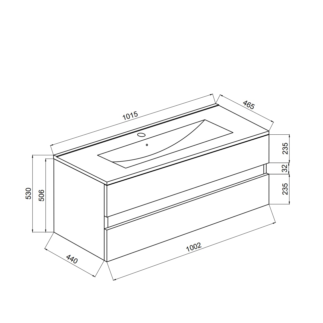 Kiamami Valentina - Mobile Bagno Con Cassetti 100Cm Bianco Lucido, Lavabo E Specchio Con Lampada | Benaco