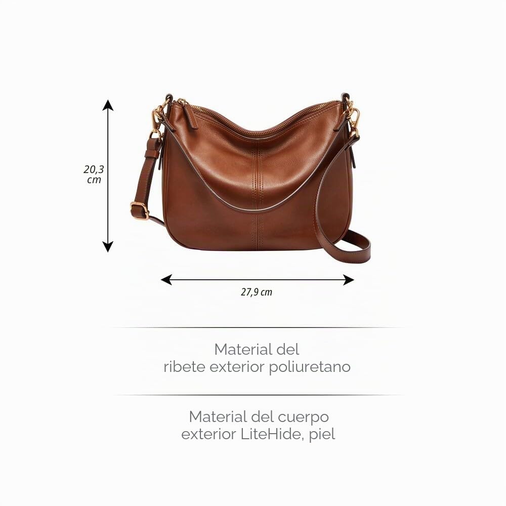 Fossil Jolie Bolso cruzado de piel o ante marrón para mujer