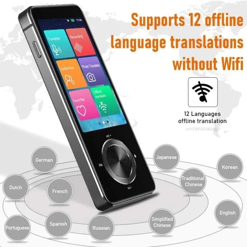 1 appareil de traduction PCS 137 langues Traducteur intelligent Enregistrement vocal en temps réel Machine texte Prend charge 16 hors ligne Transfrontalier(Gold)