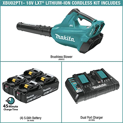 Makita XBU02PT1 36V (18V X2) LXT® Brushless Blower Kit with 4 Batteries (5.0Ah)