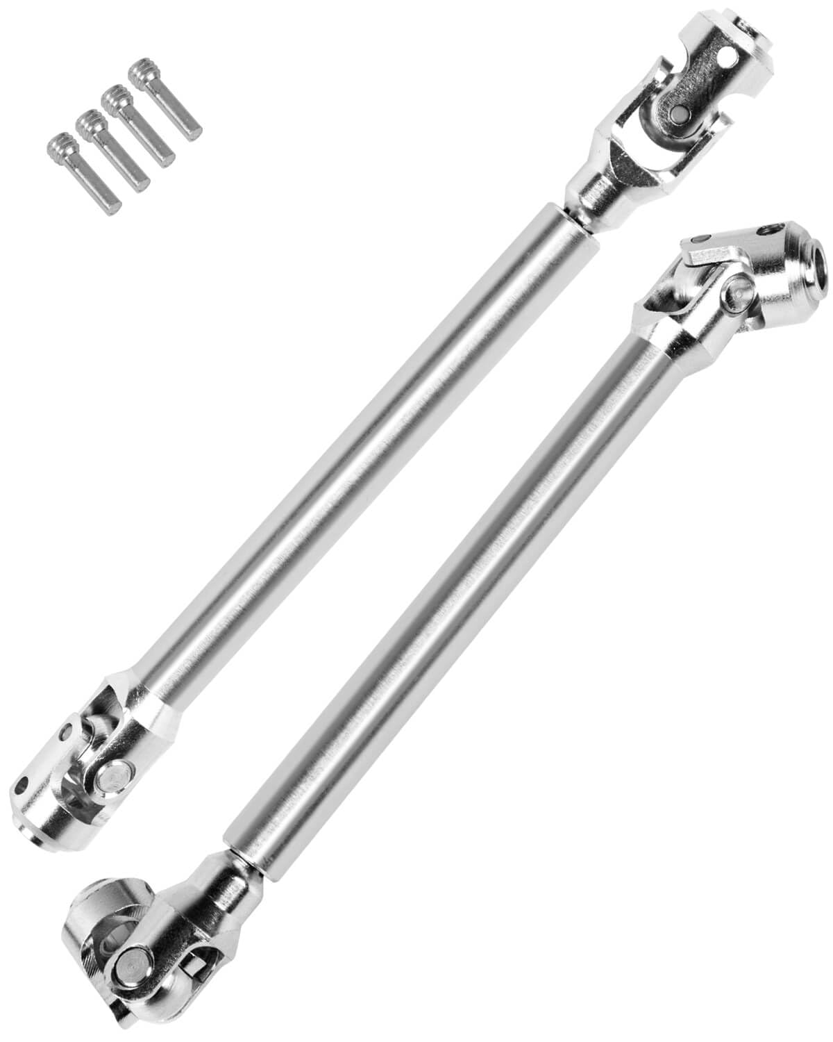 RCMYou 117-164MM Universal Drive Shaft Axles Upgrades Part for 1/10 Axial SCX10 SCX10 II Redcat D90 Gen7 /Pro RC4WD GEN8 RC Crawler,2PCS #45 Steel Driveshaft Hop-Ups,Silver
