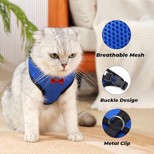 Image of 3 Pack Chicken Harness and Leash Set Adjustable Hen Vest with Matching Belt Breathable Mesh Training Harness Pets Leash for Hens Duck Goose Small Pet-Green&Purple&Blue,S