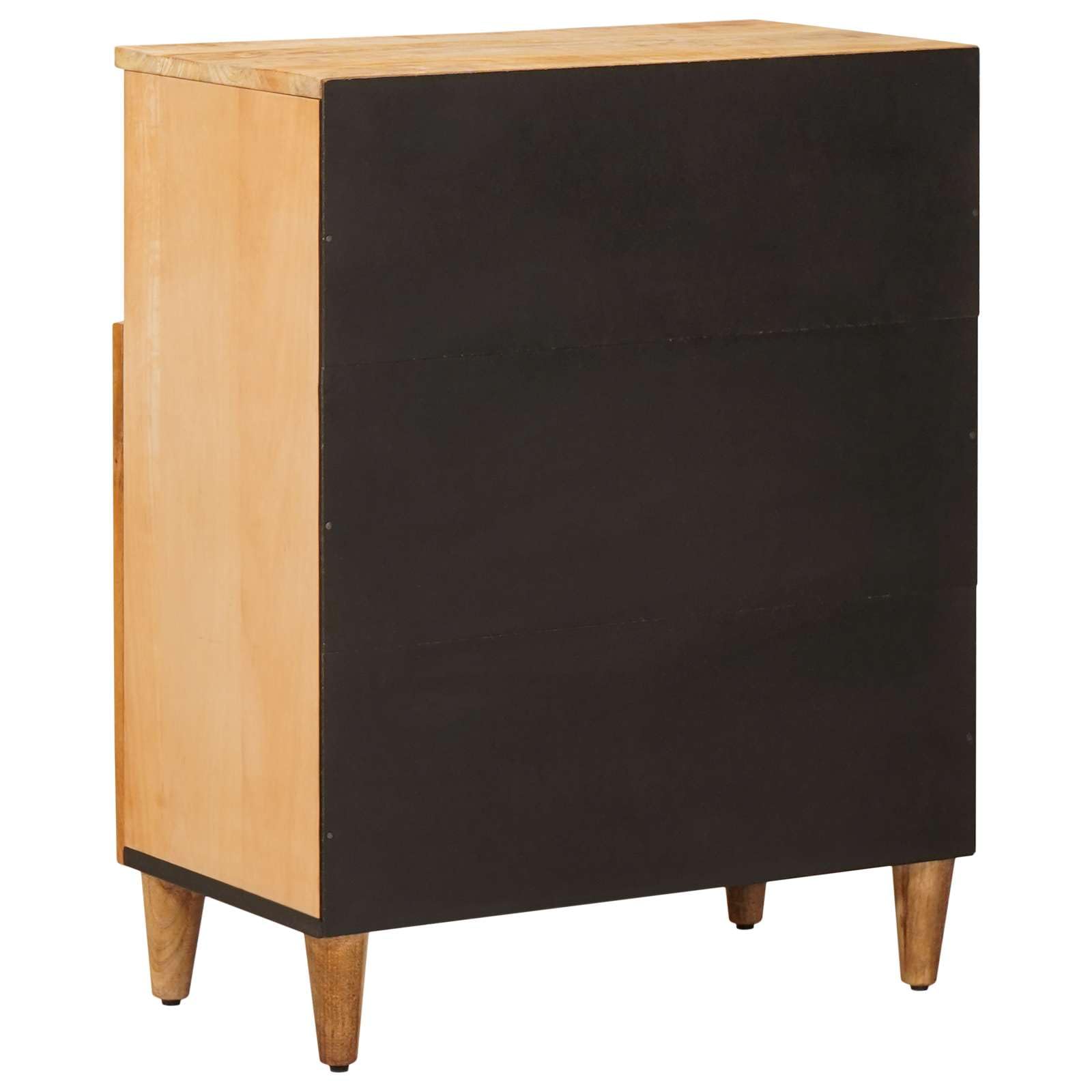 Armadio portaoggetti in legno massiccio di mango marrone, 60 x 33,5 x 75 cm, con pomelli in ottone, credenza per soggiorno, console multimediale con ante e pratico vano portaoggetti, ideale