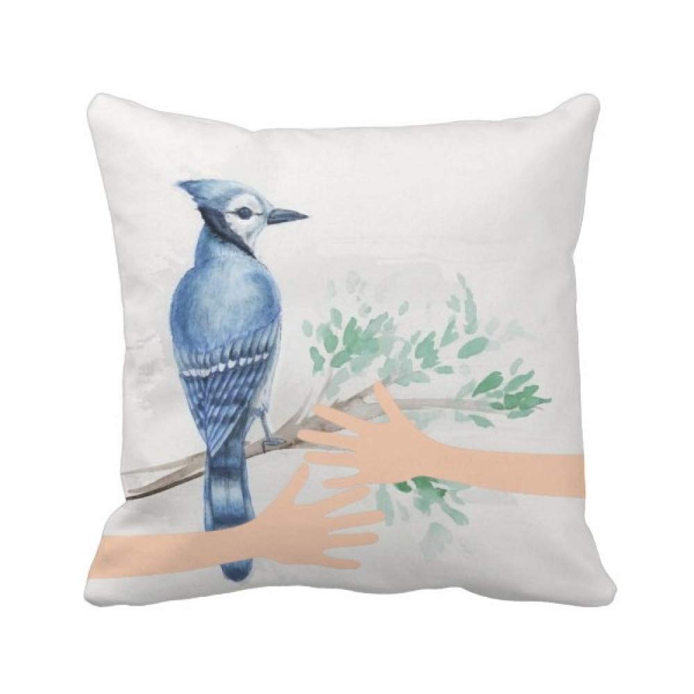 Perroquet Bleu Coussin de Couvrir pour une Déco de Salon Exotique