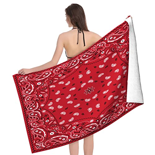 Paisley Red Bandana Sand Free Beach Towel Absorbent Bath Towel Large Hand Towels For Swimming Bathroom Spa Pool #TOP1