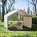 Volowoo Dog Tent, 4'x4'x3' Dog Shade Shelter Outdoor Deep Grey Tent for Large Medium Dogs, Outside Sun Rain Canopy Pet House for Cats Pigs Livestock with Waterproof Roof Ground Nails,Creamy White