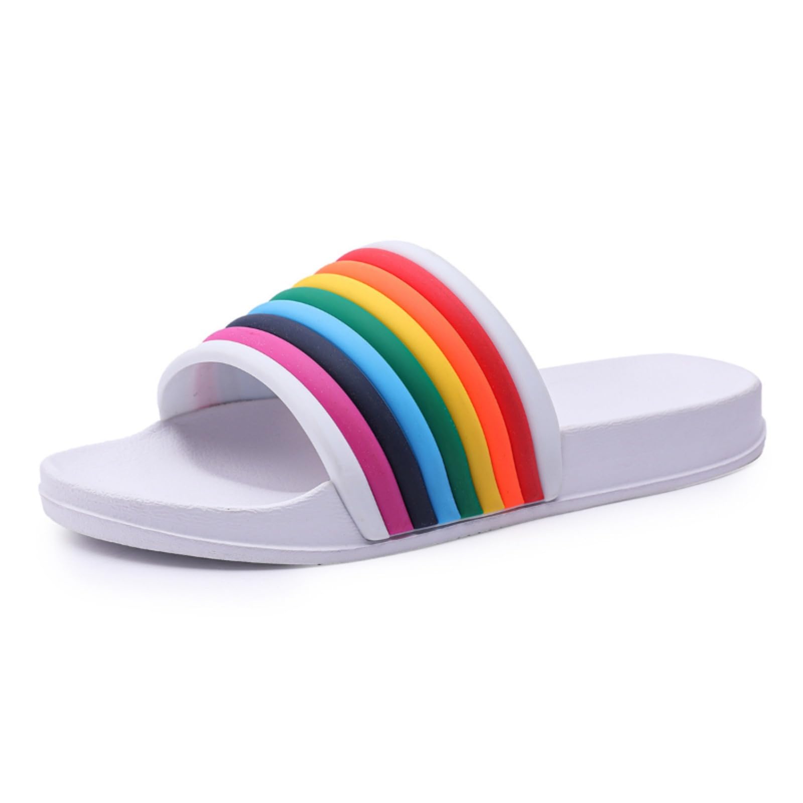 UNMULFC Rainbow Sport Sandal Slide for Women for Men Pride Month LGBTQ+ Parades Queer Party Cute Y2k Kawaii Aesthetic Sandals Shower Slippers Flats