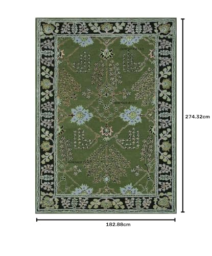 Image of 6x9 Ft Woolen Area Rug -, Tufted Wool Carpet for Home Interiors & Office Decor