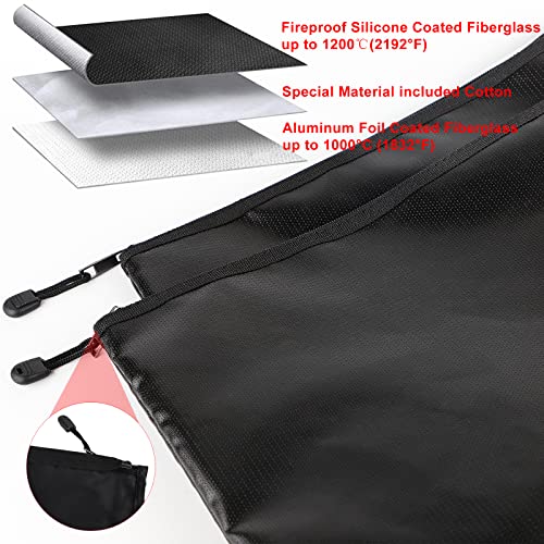 DBREAKS Fireproof Document Bag, 2 Pieces Fireproof Bag, Safe Waterproof Money Bag - Image 4